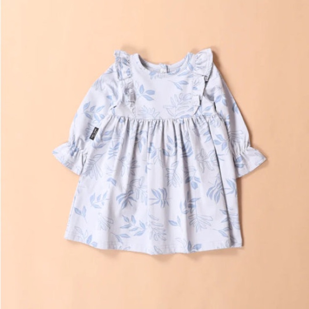 Tiny Tribe - Blue Floral Arcadia Frill Sleeve Dress
